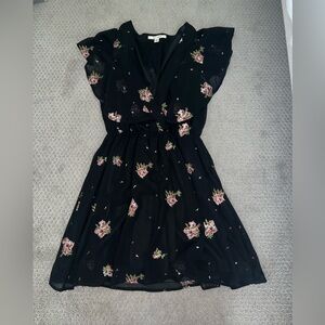 Francesca’s Black Ruffle Mini Dress